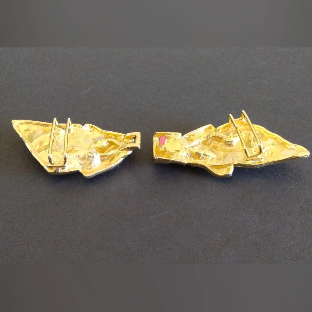 1986 Mimi Di N bow belt buckle gold-plated 2pc